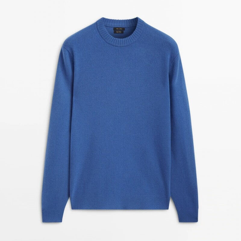 

Свитер Massimo Dutti Wool And Cashmere Blend, синий