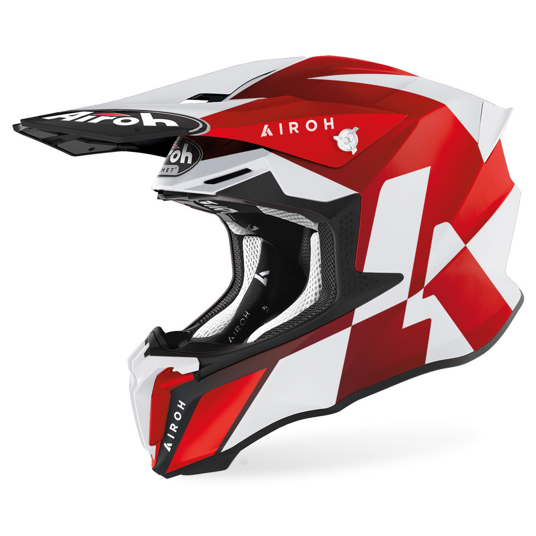 Шлем Airoh Twist 2.0 Lift для мотокросса, красный/белый шлем airoh twist 2 0 lift для мотокросса желтый синий красный