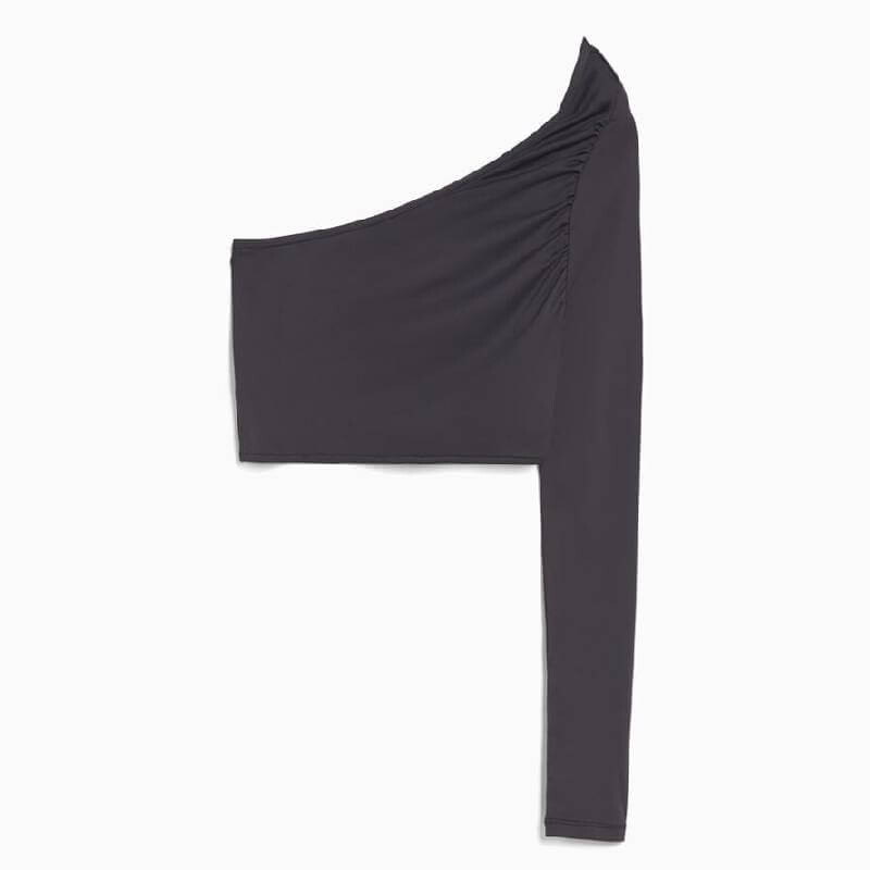 

Топ Bershka Asymmetric, серый