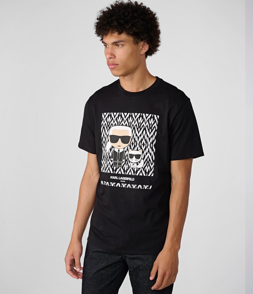 

Футболка karl & choupette ikat с принтом Karl Lagerfeld, черный