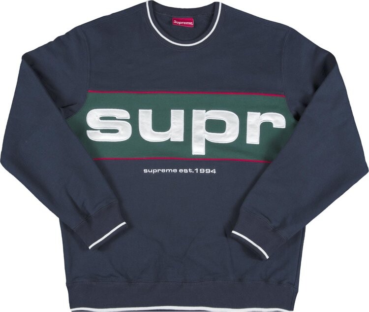 

Толстовка Supreme Piping Crewneck 'Navy', синий