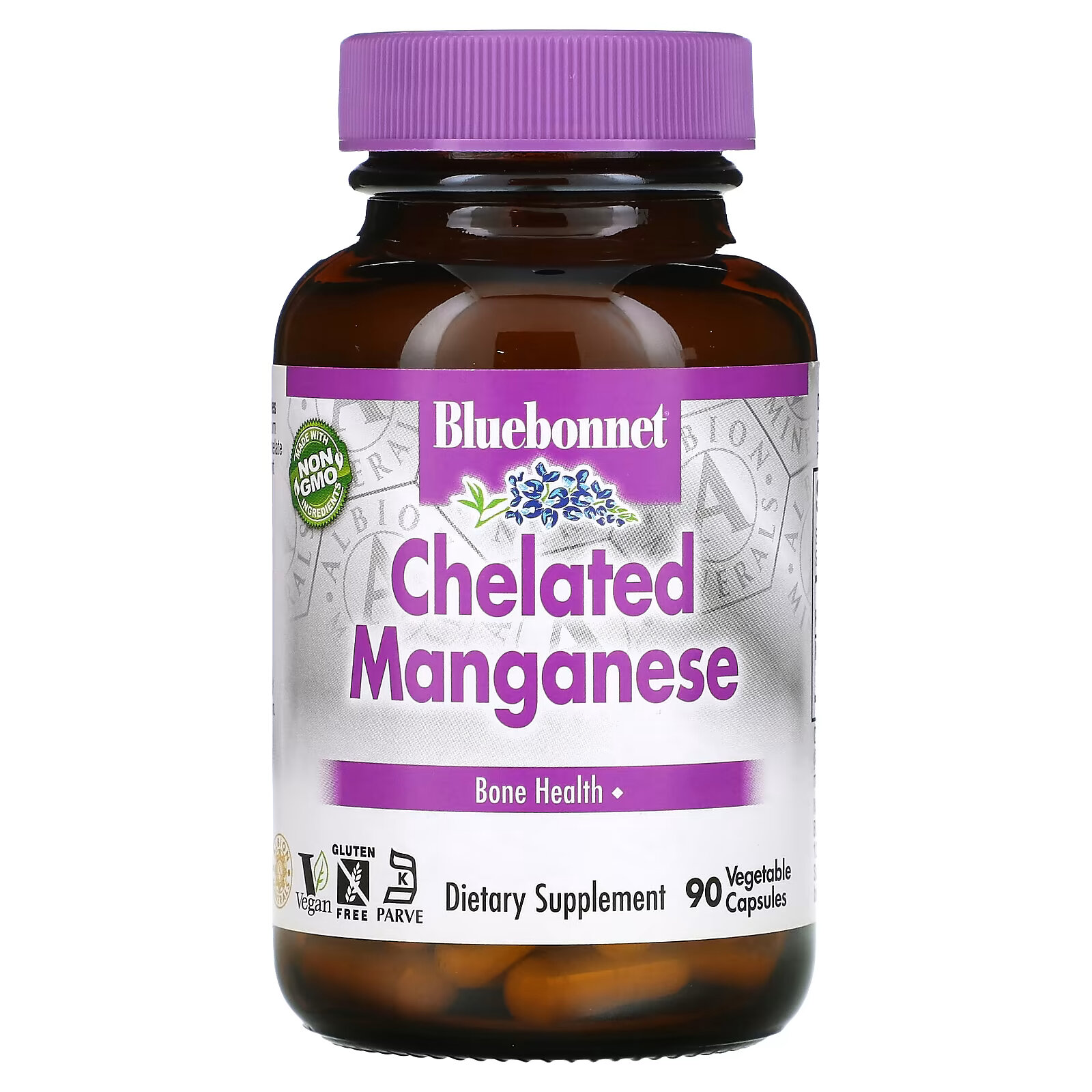Bluebonnet Nutrition, Хелатированный марганец, 90 капсул мультивитамины для мужчин bluebonnet nutrition 90 капсул