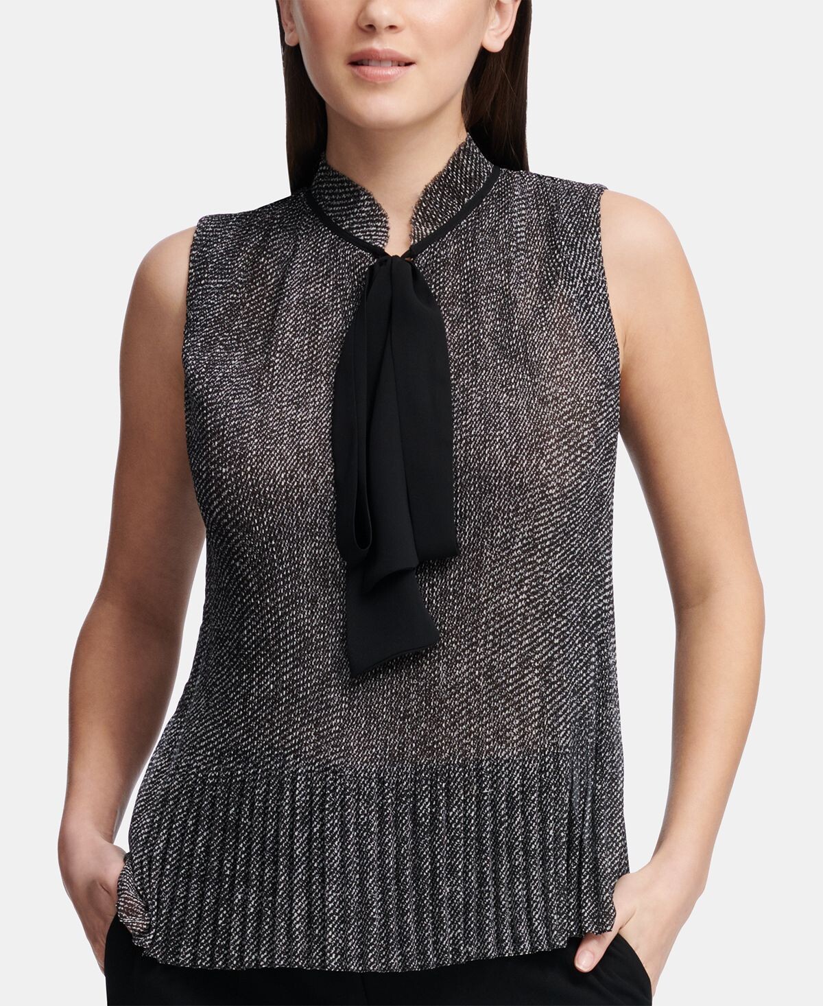 

Плиссированный топ с завязками на шее DKNY, мульти