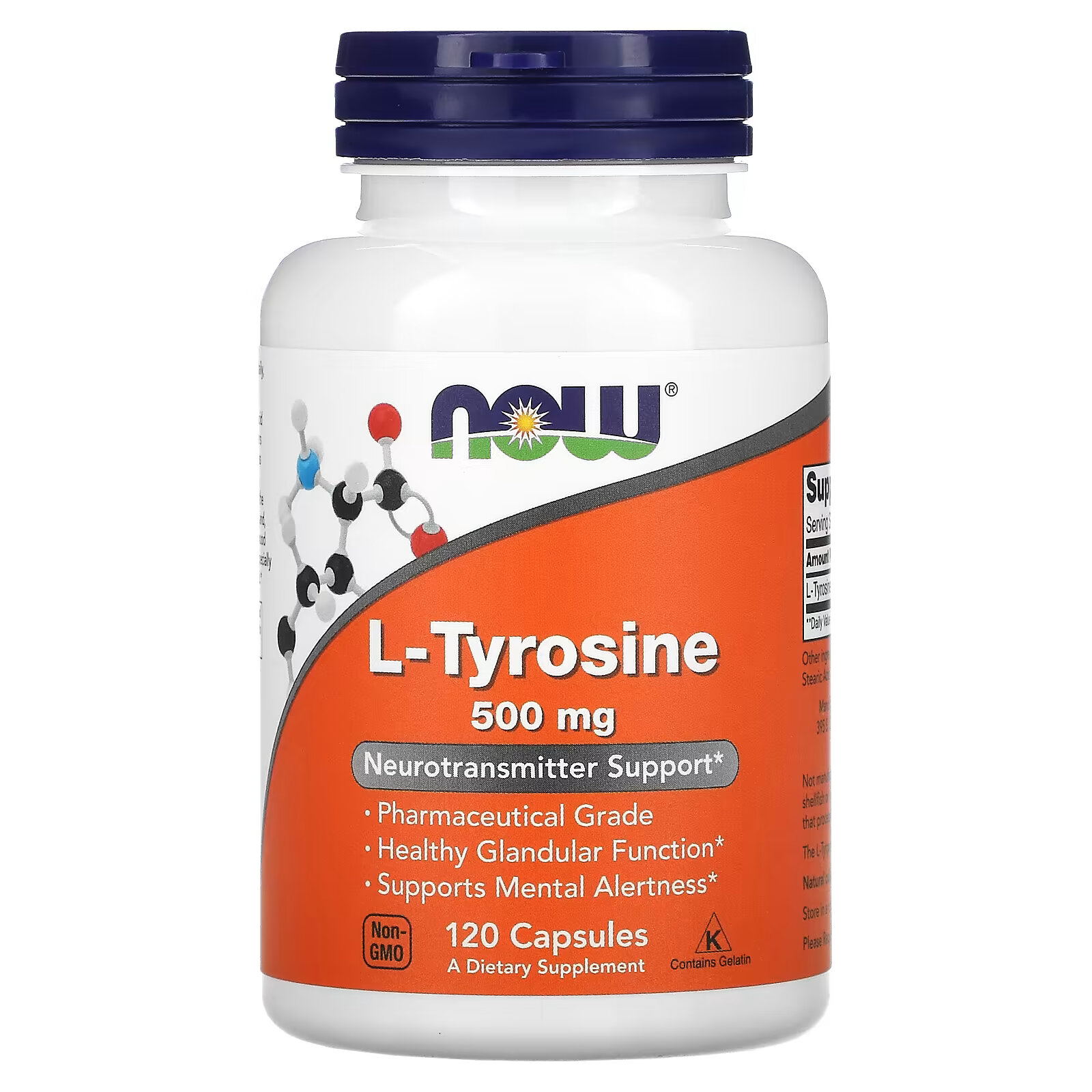 L-тирозин NOW Foods 500 мг, 120 капсул л тирозин now 500 мг в капсулах 120 шт