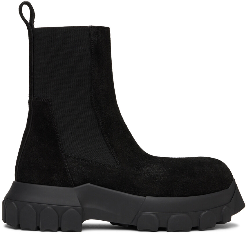 

Черные замшевые тракторные ботинки Beatle Bozo Rick Owens