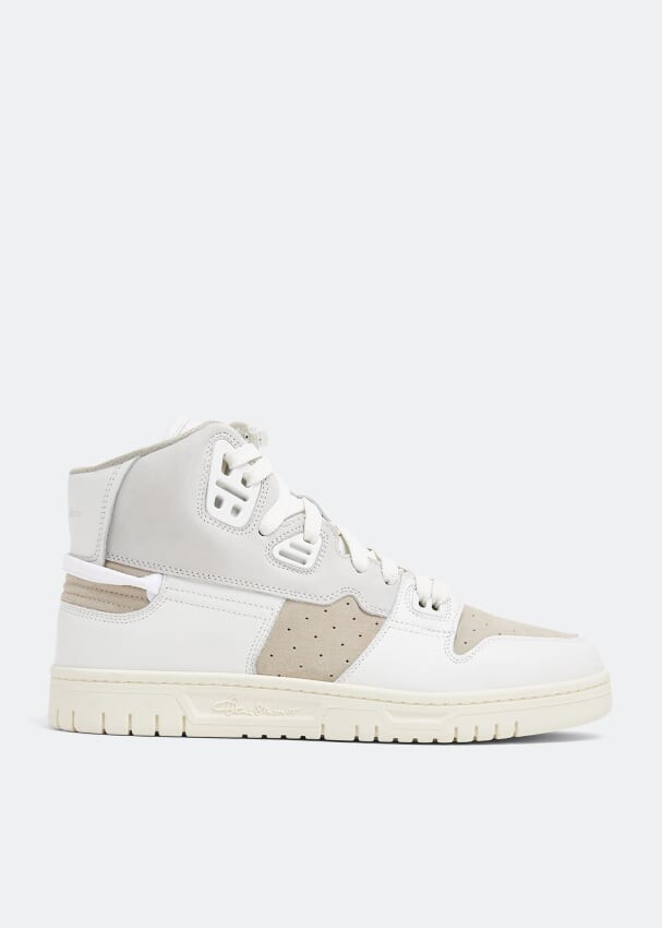 

Кроссовки ACNE STUDIOS Leather high-top sneakers, белый