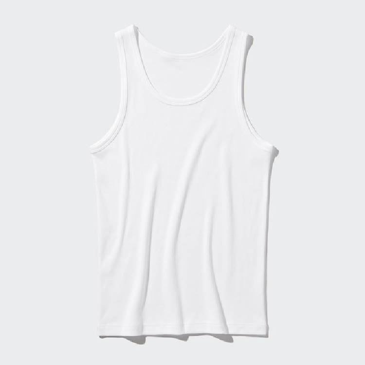 Топ Uniqlo Dry Ribbed Sleeveless, белый