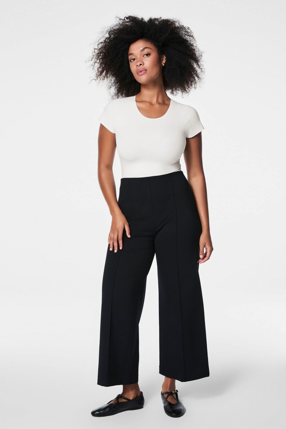 

Укороченные широкие брюки Ponte Spanx, черный