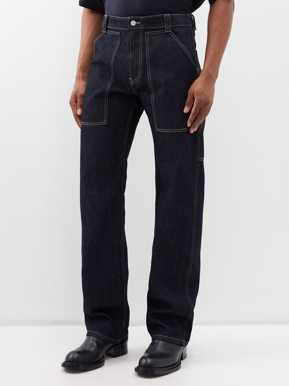 

Джинсы no selvedge свободного кроя Alexander McQueen, синий
