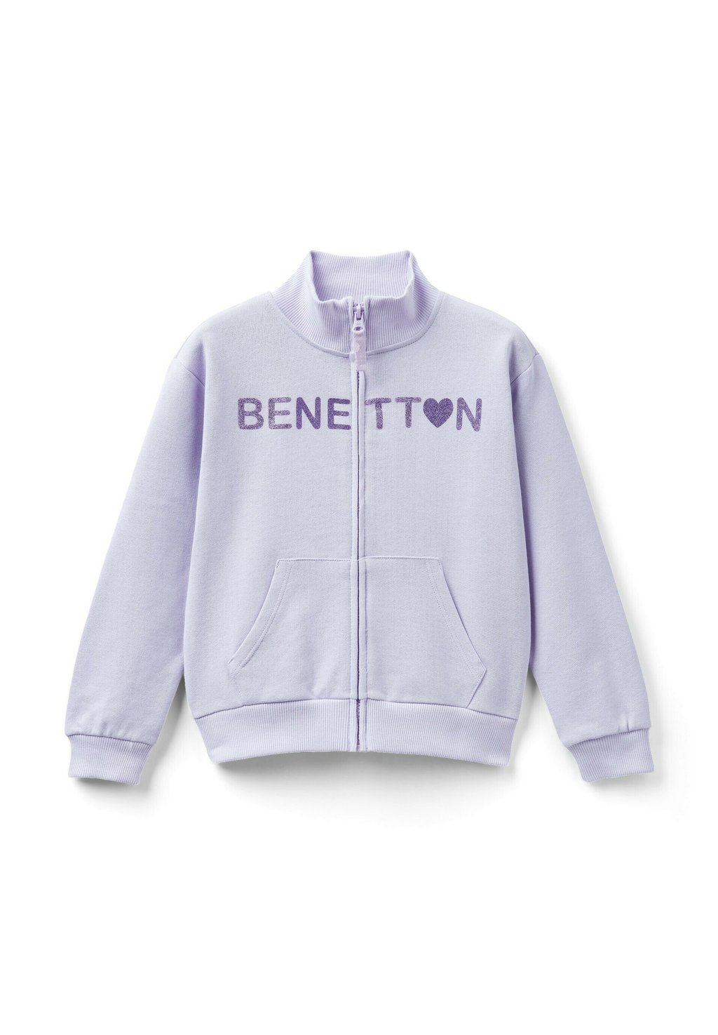 Толстовка на молнии With Collar United Colors of Benetton, фиолетовый цена и фото