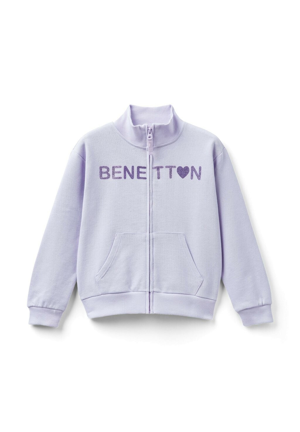 

Толстовка на молнии With Collar United Colors of Benetton, фиолетовый