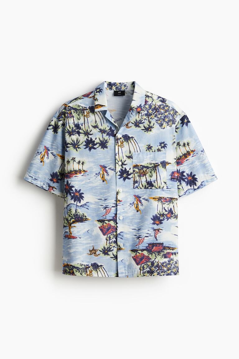 

Повседневная рубашка свободного кроя H&M, синий