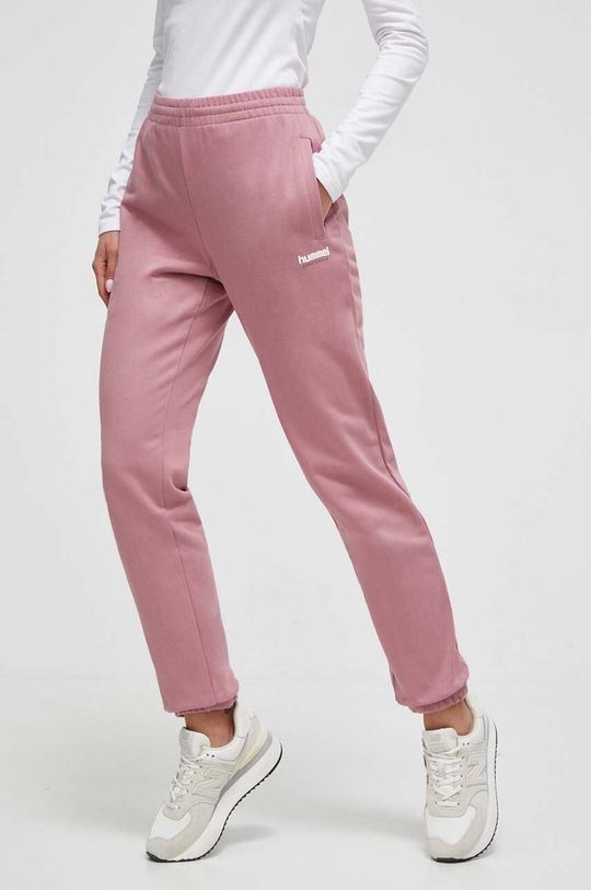 хлопковые спортивные штаны hummel серый Хлопковые спортивные штаны Hummel, розовый