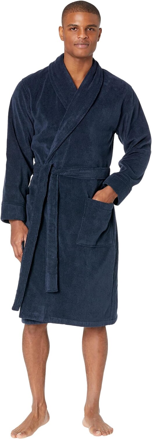 

Халат Organic Terry Cloth Robe Regular L.L.Bean, темно-синий