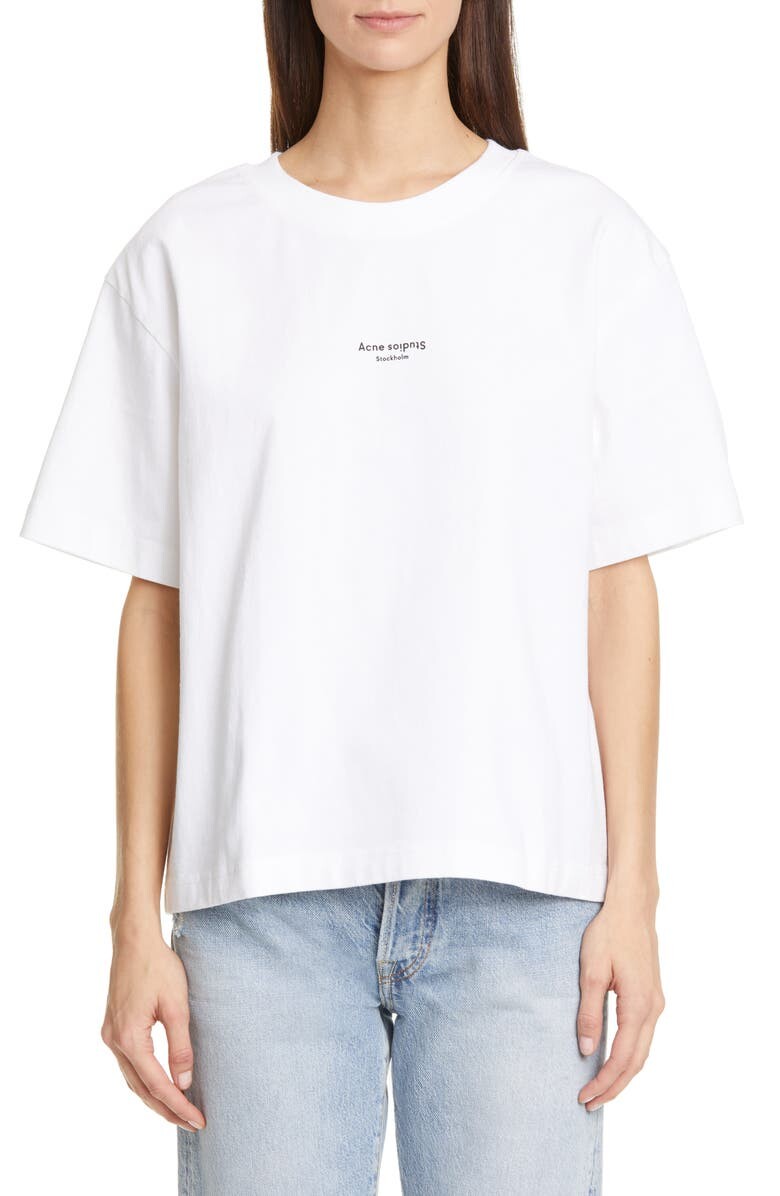 

Хлопковая футболка с графическим логотипом ACNE STUDIOS