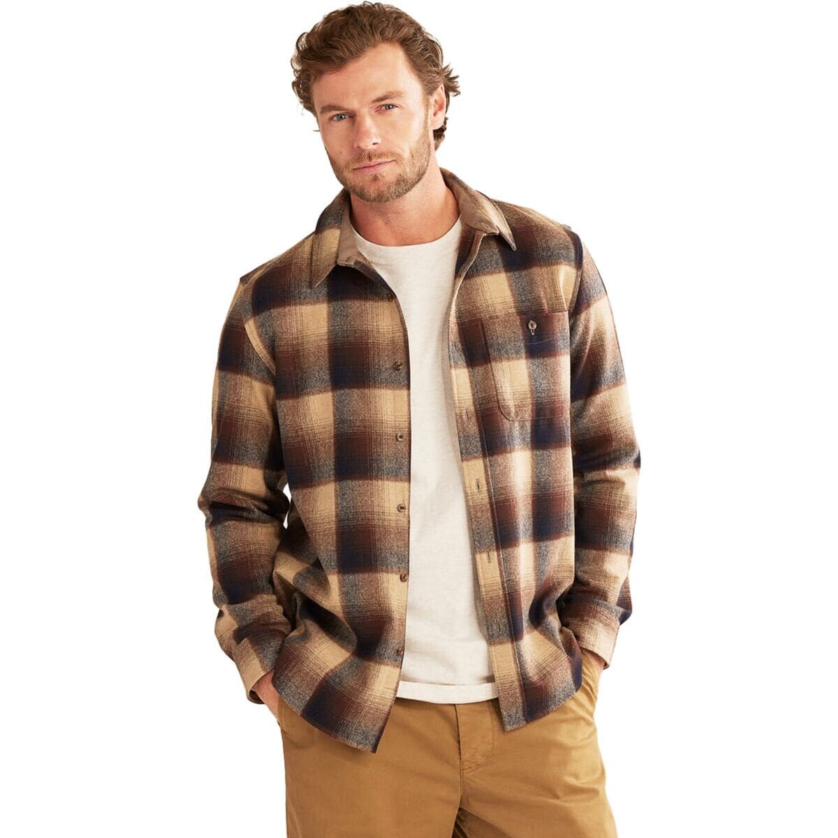 

Следовая рубашка Pendleton, цвет brown/navy ombre