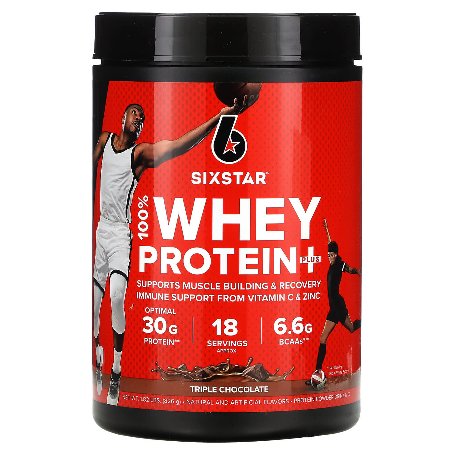 

100% Whey Protein Plus, тройной шоколад, 826 г (1,82 фунта), SIXSTAR