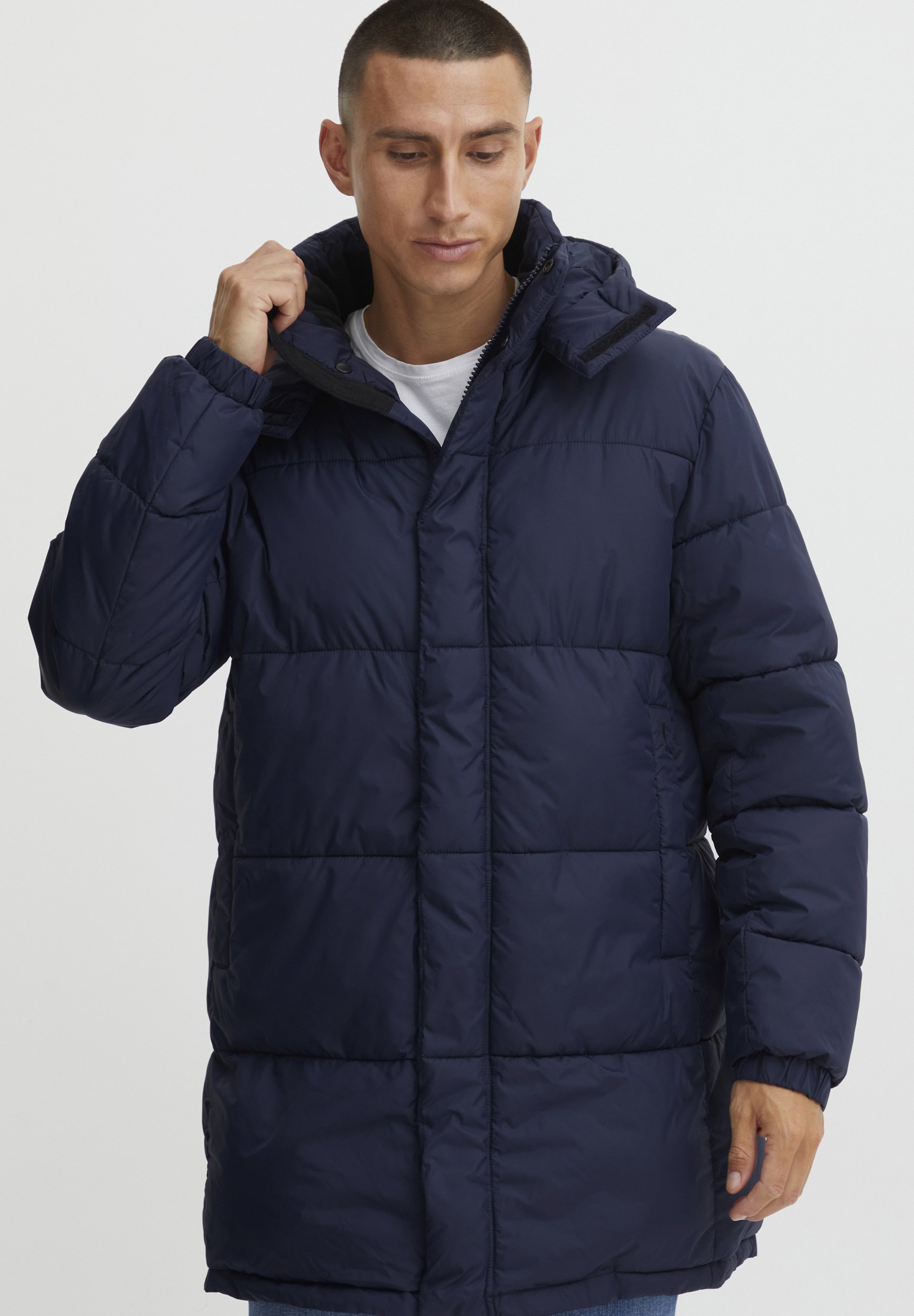 цена Пальто зимнее Solid с эластичными манжетами, синий