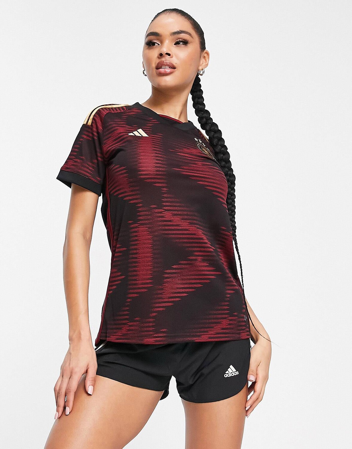 

Черная выездная футболка adidas Football Germany World Cup 2022, Черный