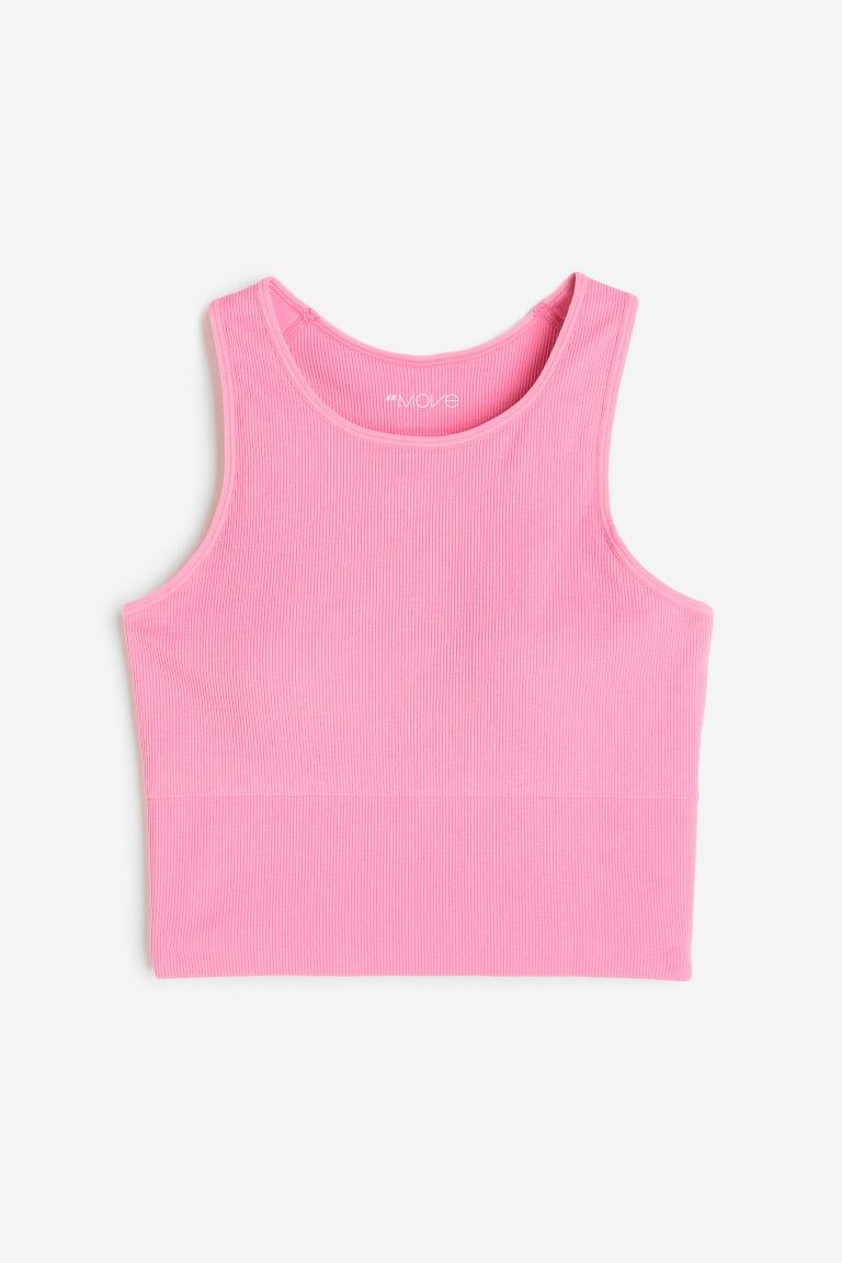 

Спортивное бра DryMove со средней поддержкой H&M, жевательная резинка розовая