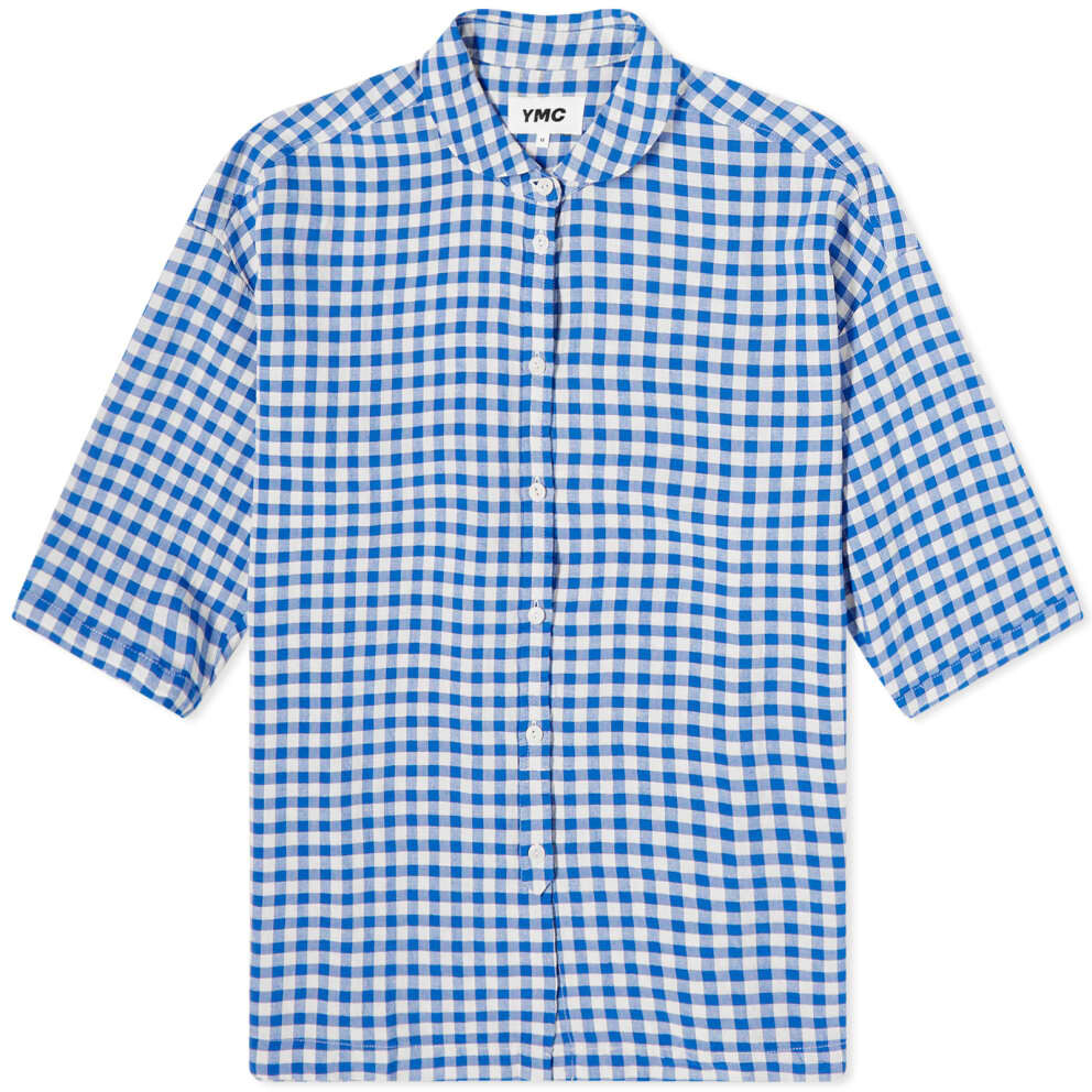 

Рубашка YMC Marianne Gingham, синий/экрю