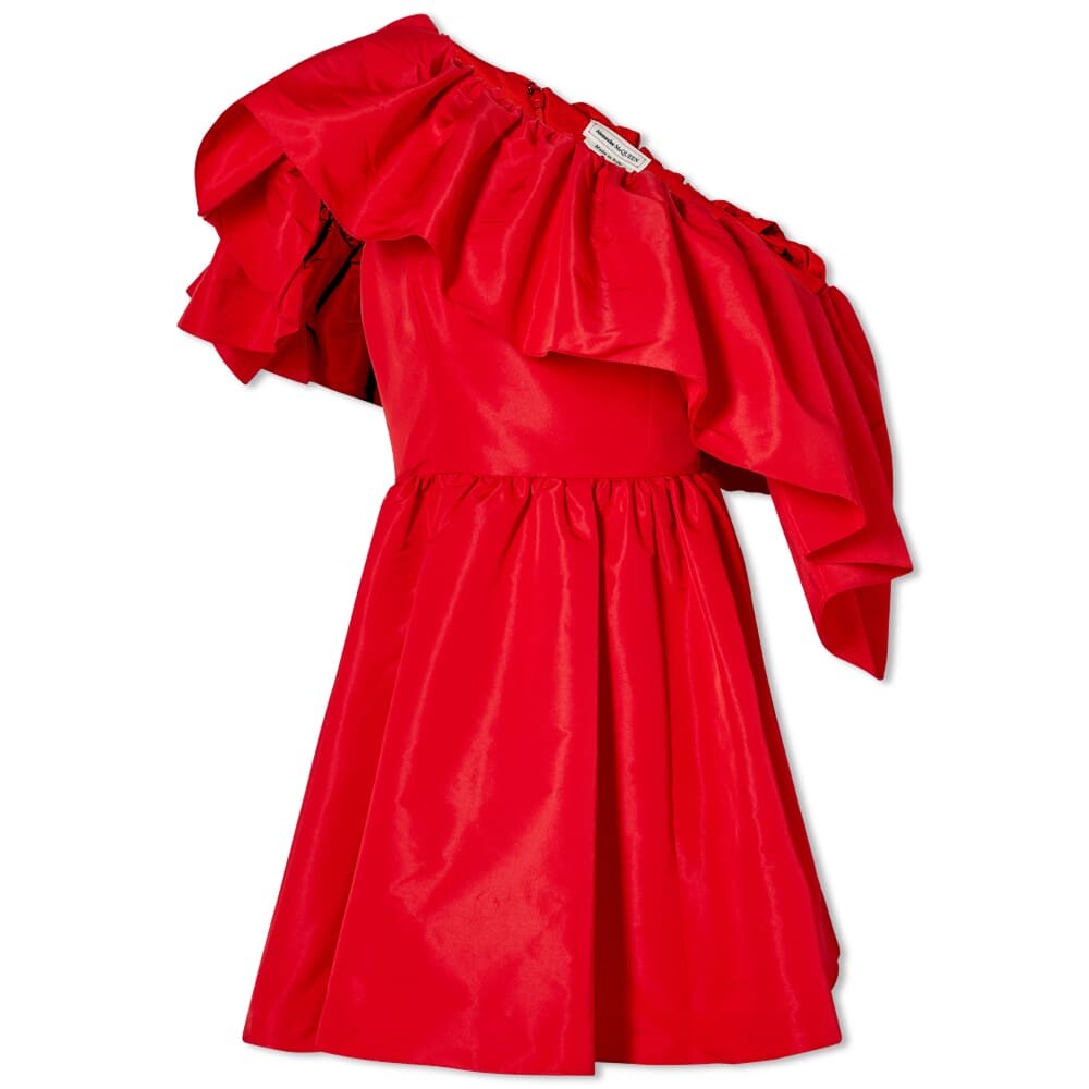 

Платье Alexander McQueen One Shoulder Asymetric Ruffle Dress