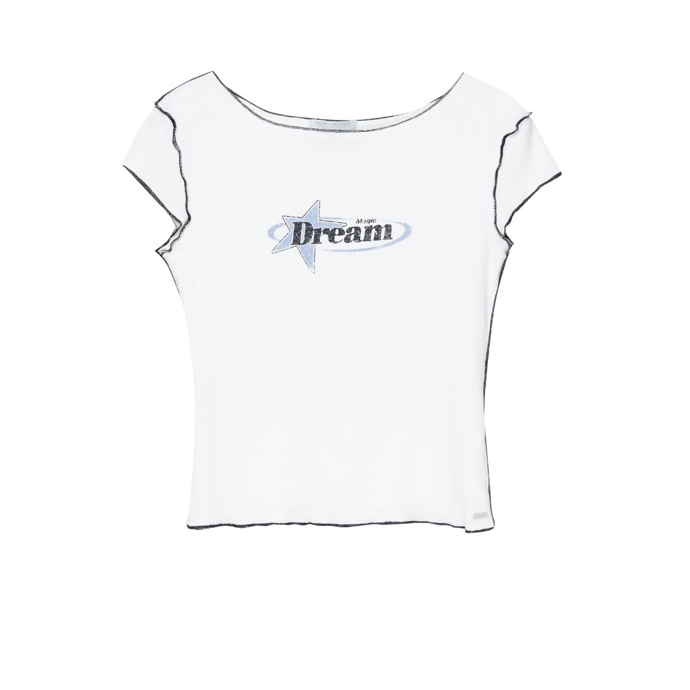 

Футболка Pull&Bear Short Sleeve With Print, белый