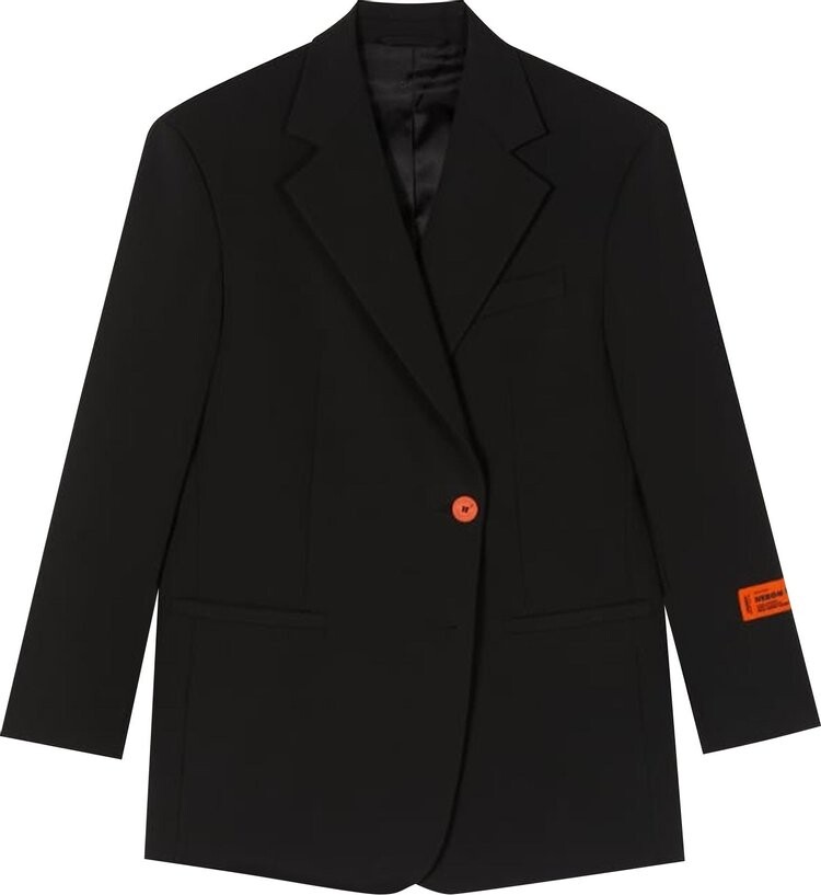 

Блейзер Heron Preston Logo Patch Single Breasted Blazer 'Black', черный