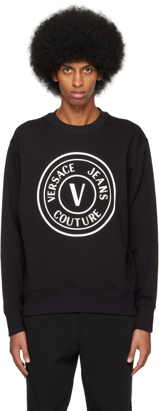 

Черный свитшот с V-образной эмблемой Versace Jeans Couture