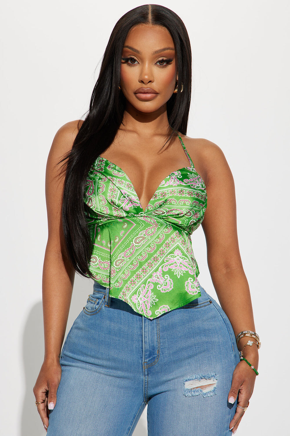 

Топ Fashion Nova 12855SK, зеленый