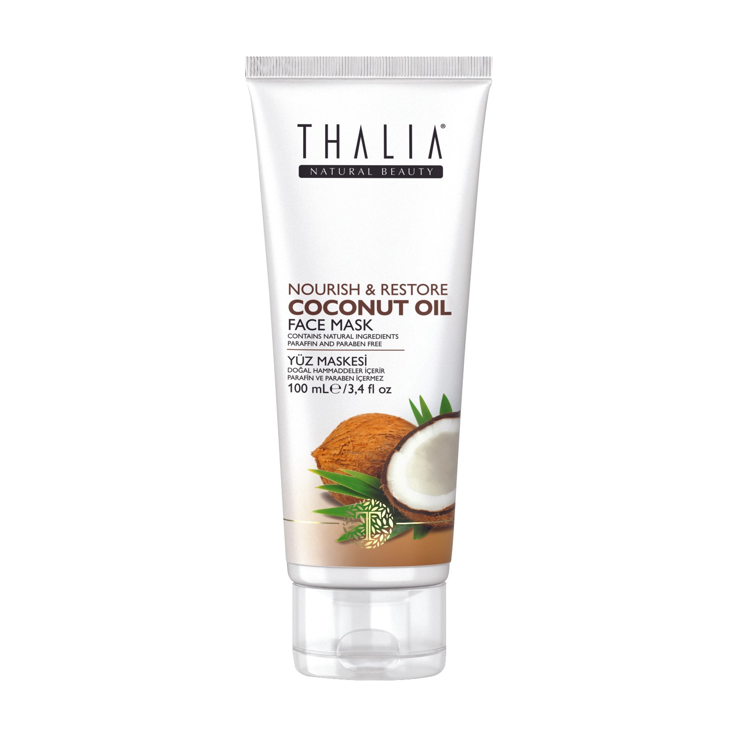 Маска для лица Thalia с кокосовым маслом, 100 мл чистое кокосовое масло холодного отжима organic tai coconut oil 100 мл