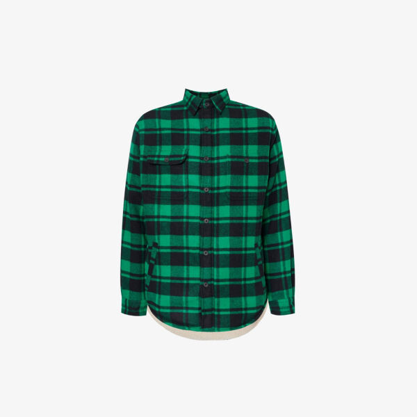 

Рубашка из смесовой шерсти в клетку Polo Ralph Lauren, черный