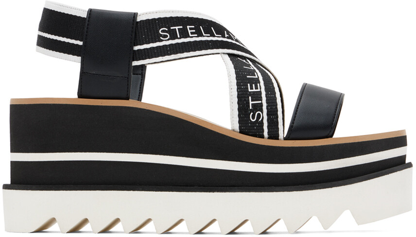 

Черно-белые босоножки на платформе и каблуке Sneakelyse Stella McCartney