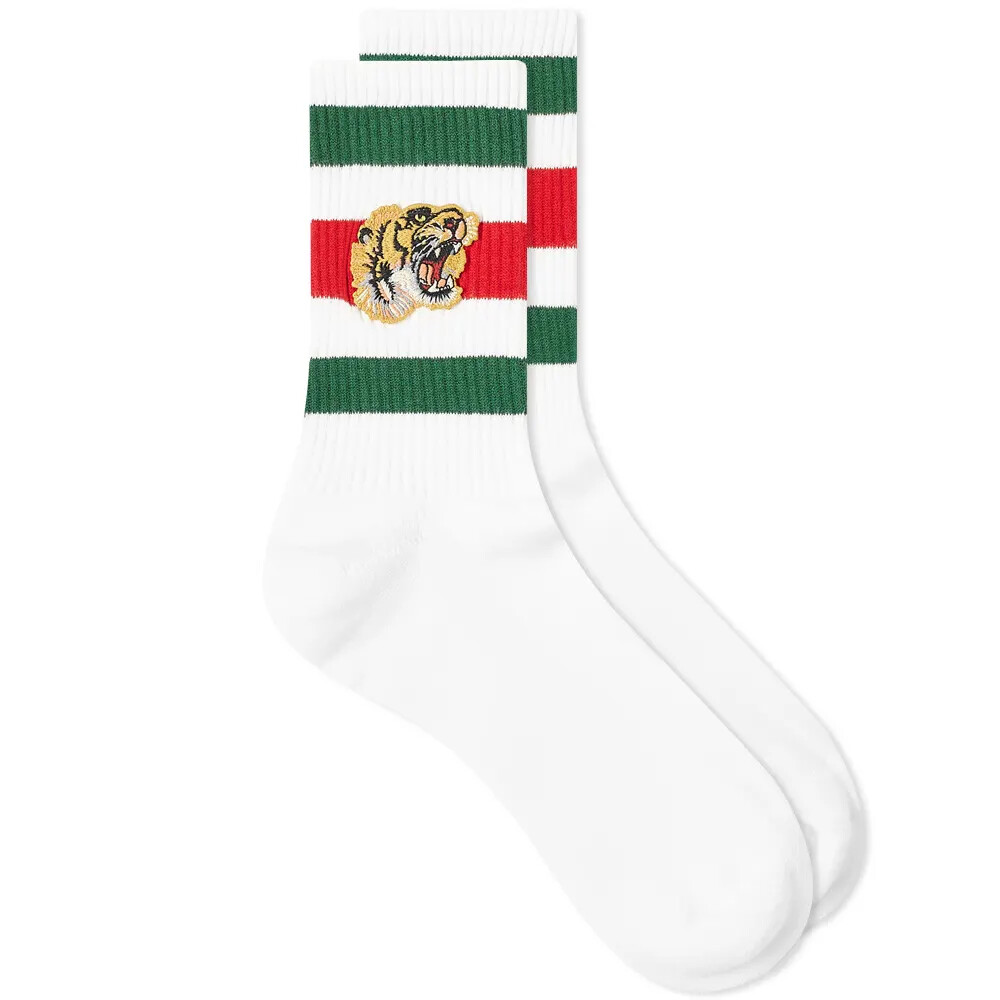 

Носки Gucci Tiger, белый/зеленый/красный