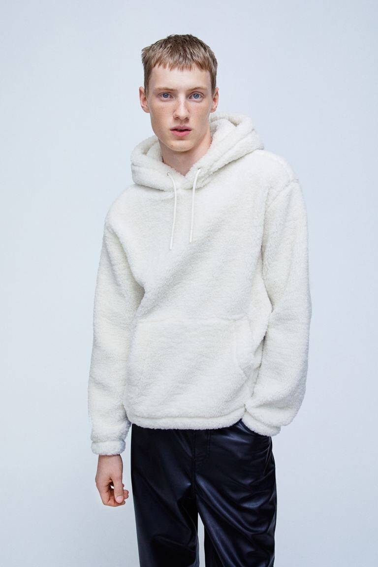 Худи Relaxed Fit с плюшевым мишкой H&amp;M, белый