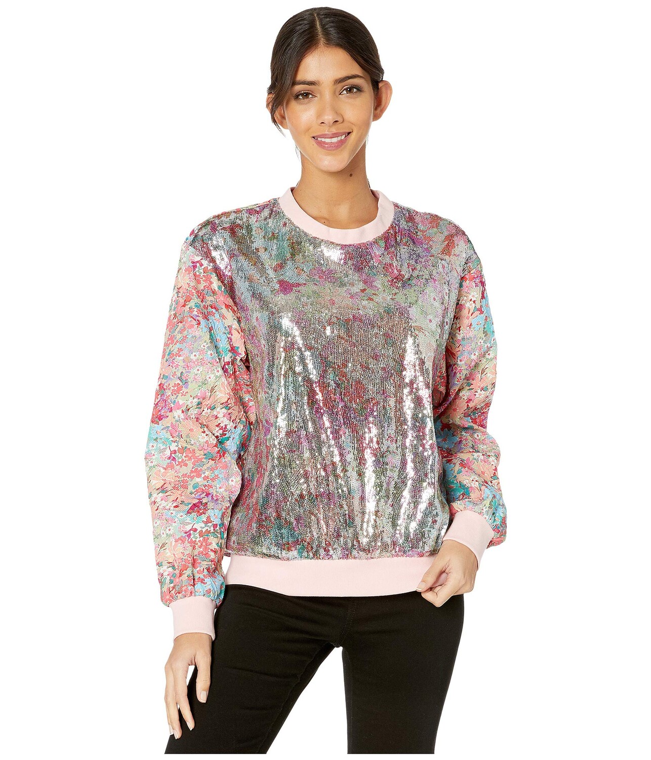 

Толстовка Prabal Gurung, Floral Sequin/Floral Jacquard Sweatshirt
