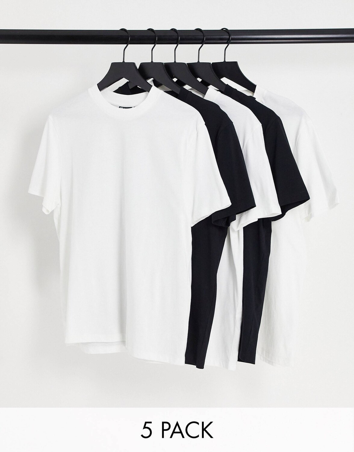 

Комплект из 5 футболок с круглым вырезом ASOS DESIGN, Черный