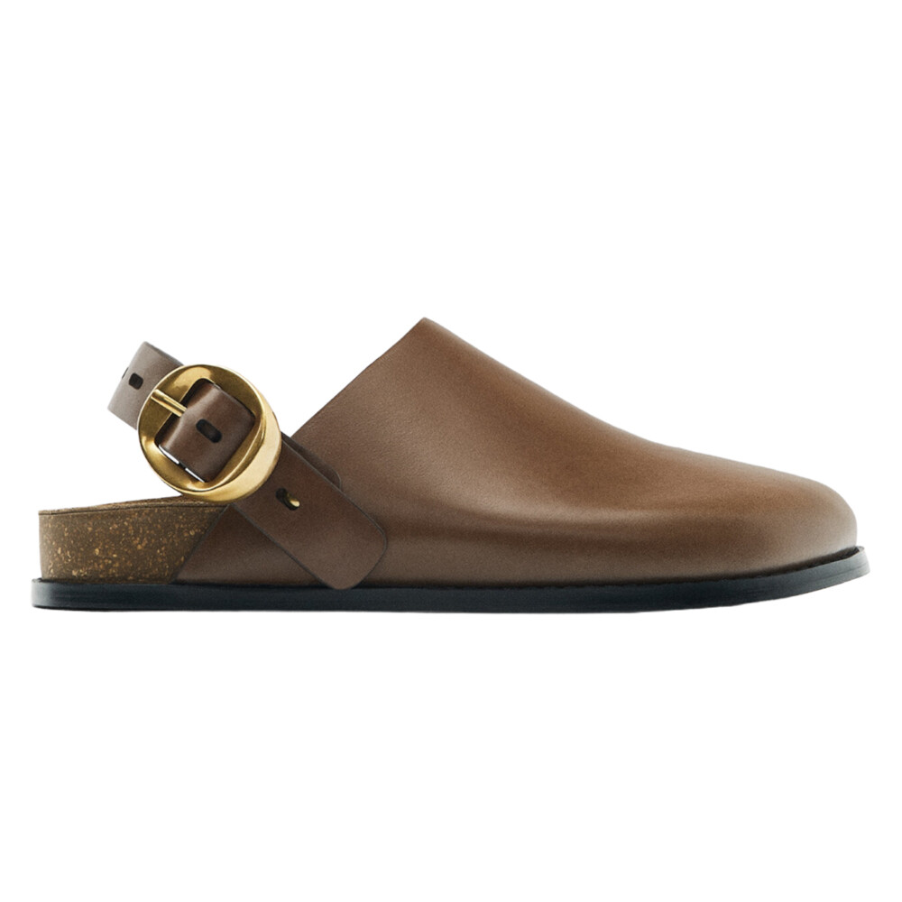 

Сабо Massimo Dutti Metal Buckle, коричневый
