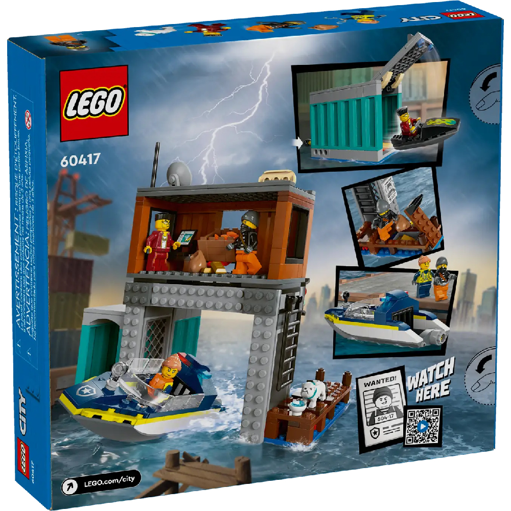 Конструктор Lego Police Speedboat and Crooks' Hideout 60417, 311 деталей lego city полицейский катер и убежище преступников