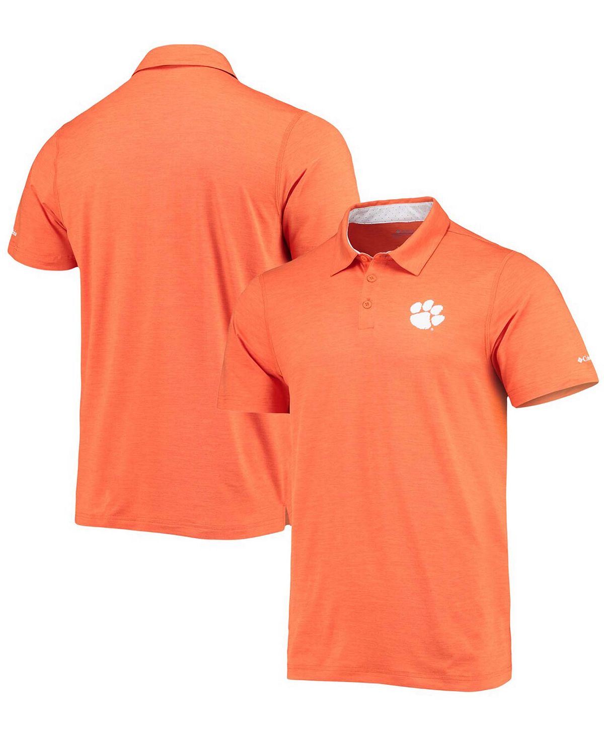 Мужская оранжевая футболка-поло clemson tigers tech trail space dye omni-shade Columbia