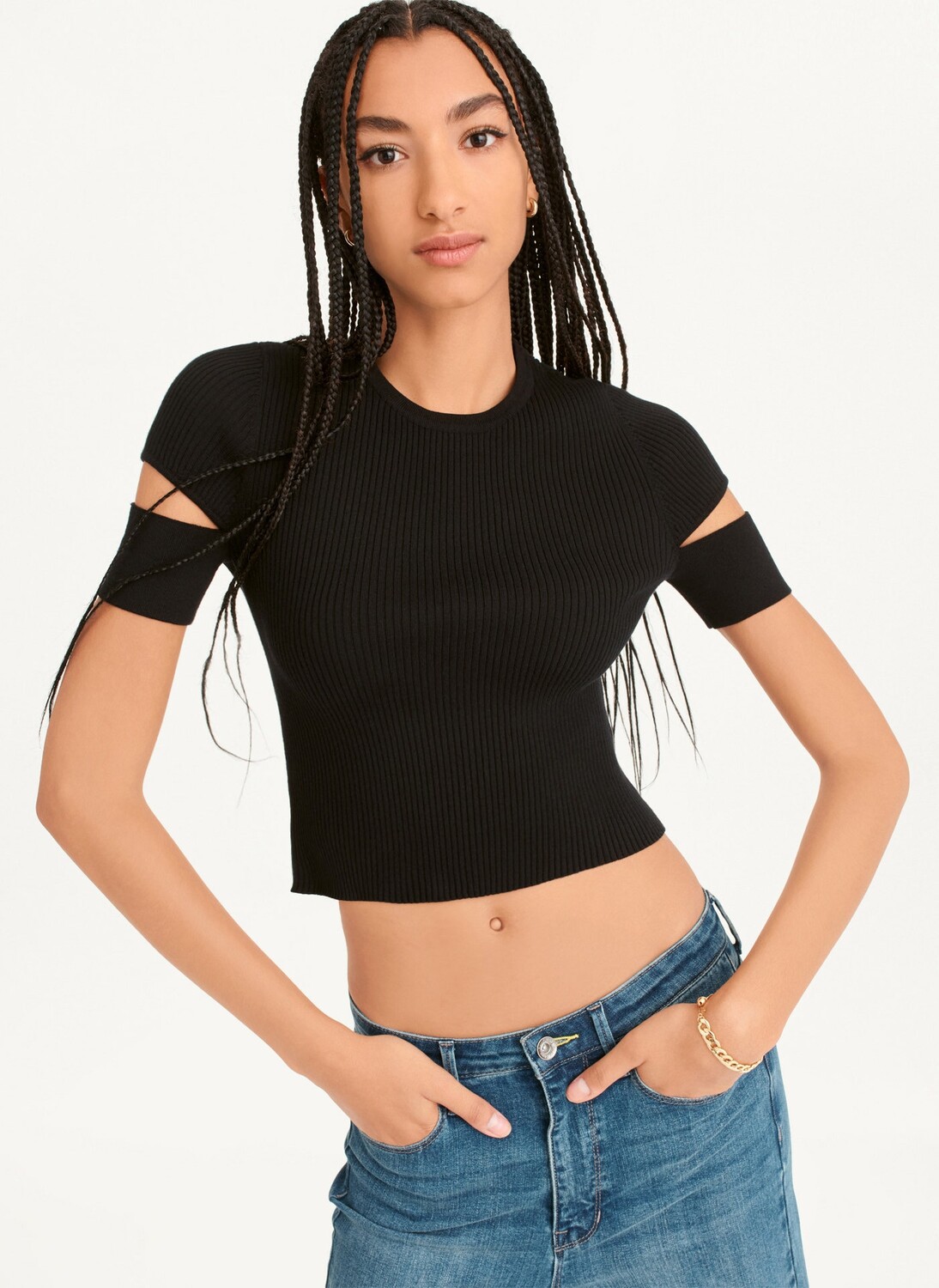 

Трикотажная футболка с вырезами DKNY