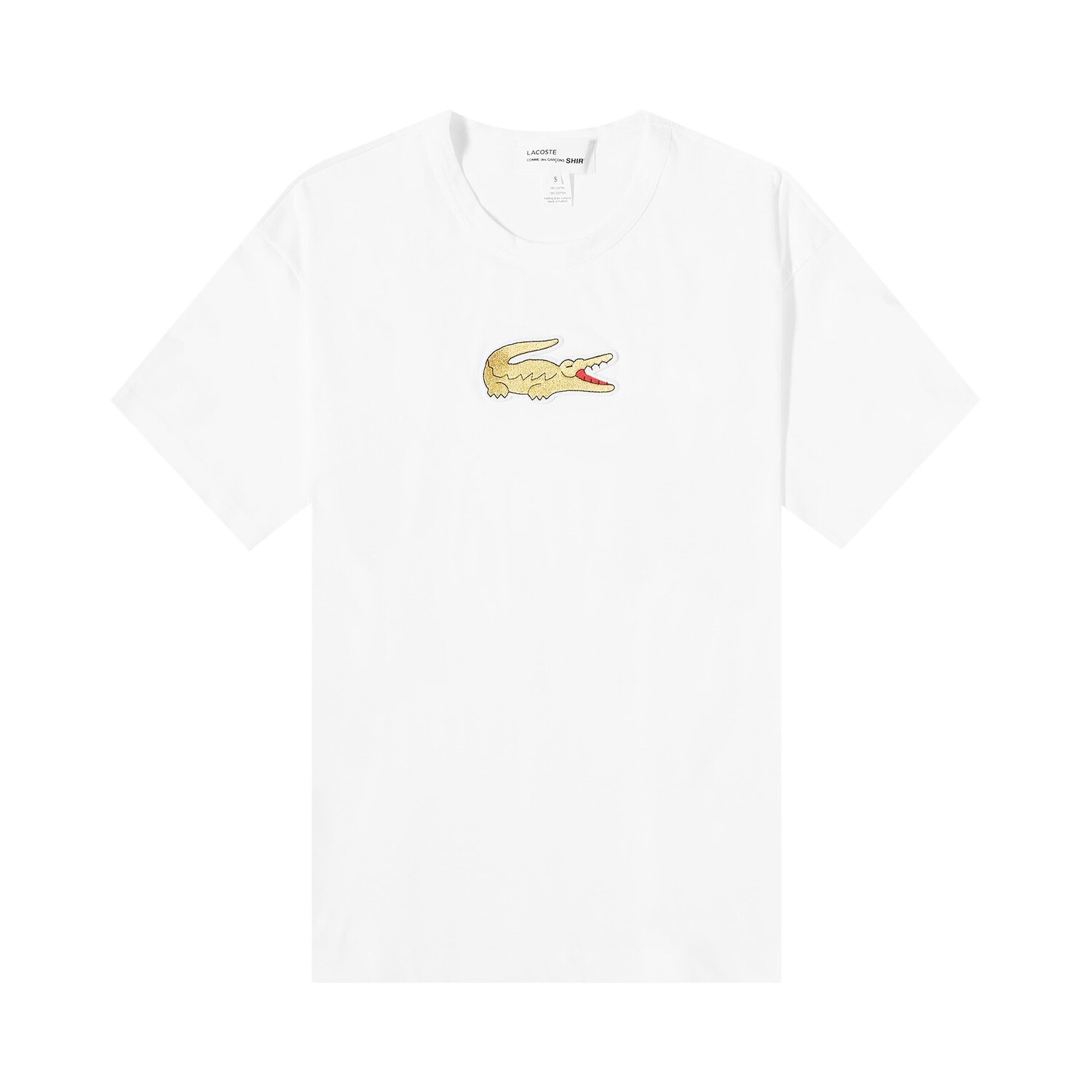 

Comme des Garçons SHIRT x Lacoste Футболка с большой нашивкой, цвет Белый