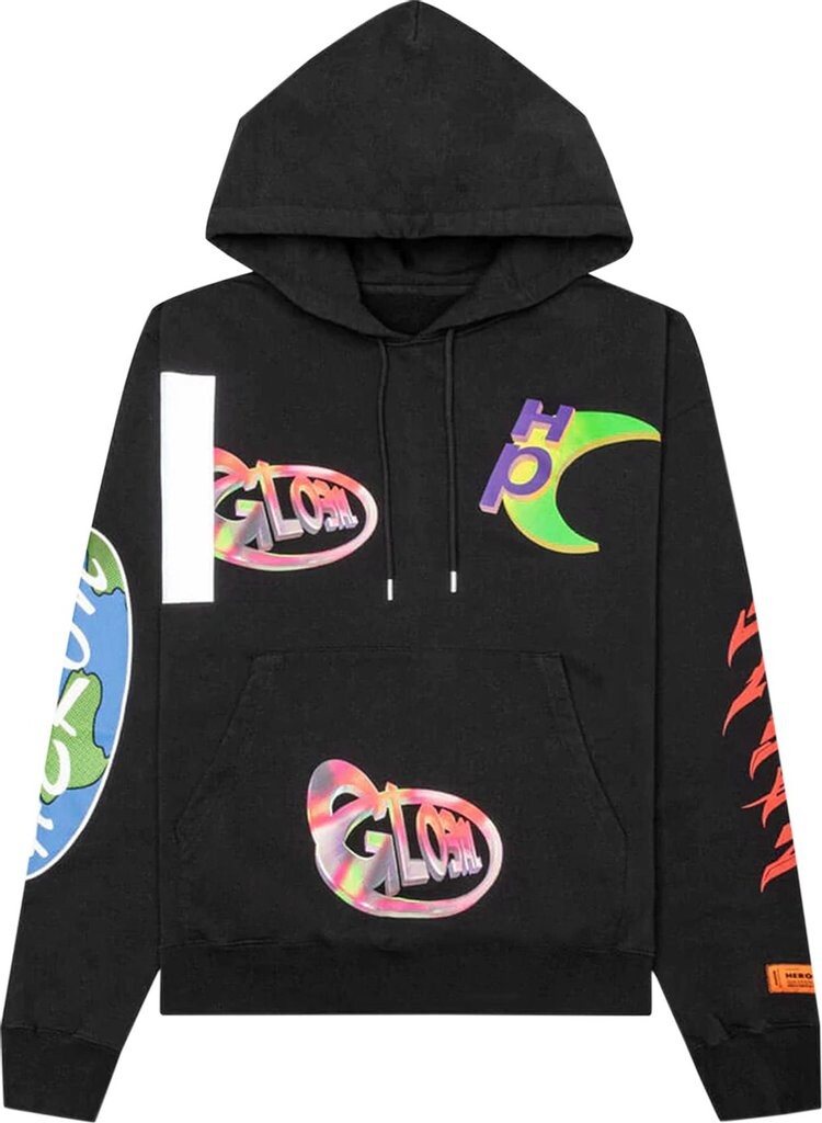 

Худи Heron Preston Hoodie Global Collage 'Black/Blue', черный