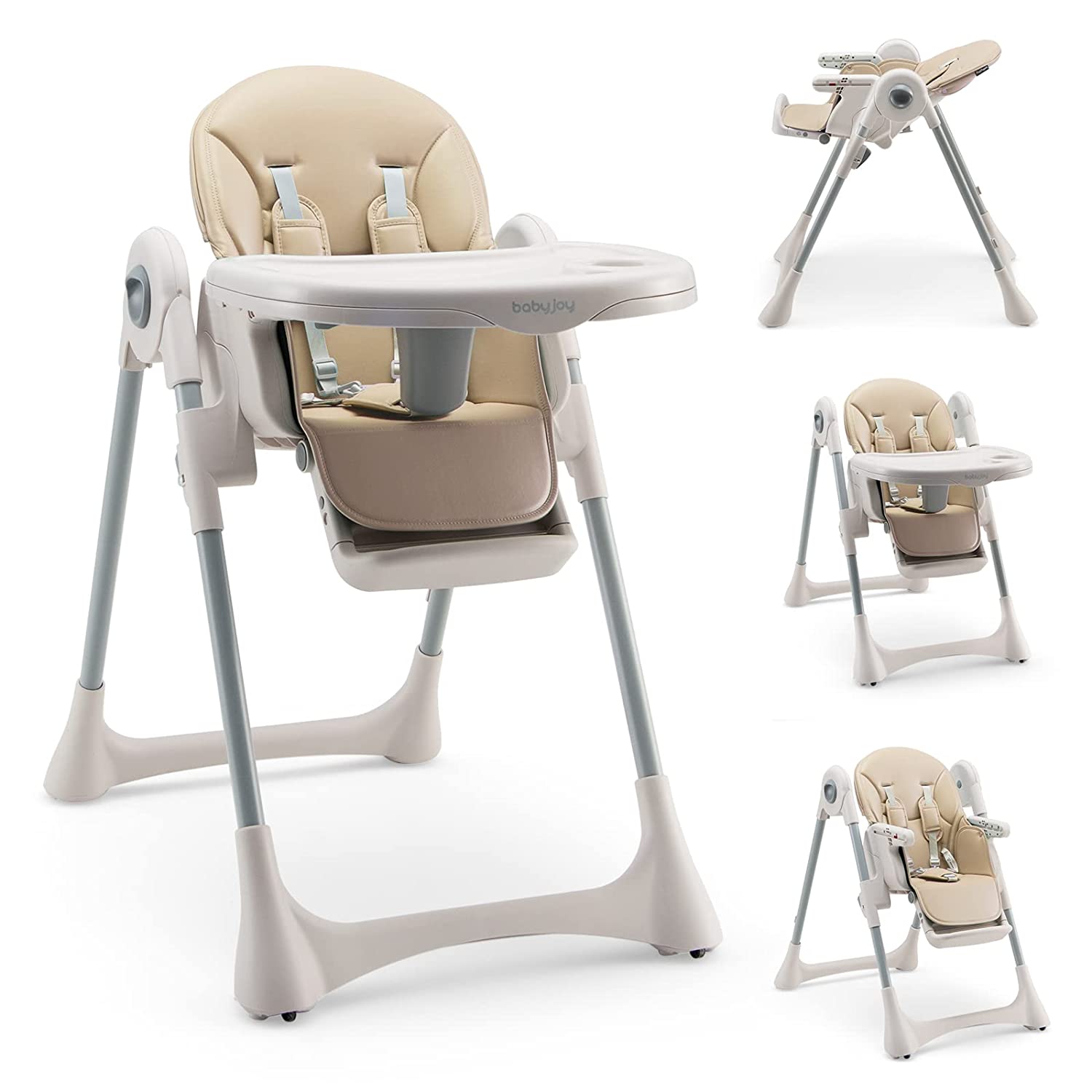 Детский стульчик-трансформер для кормления Baby Joy, бежевый стульчик для кормления ребенка danki elite детский складной стульчик 0 цвет белый