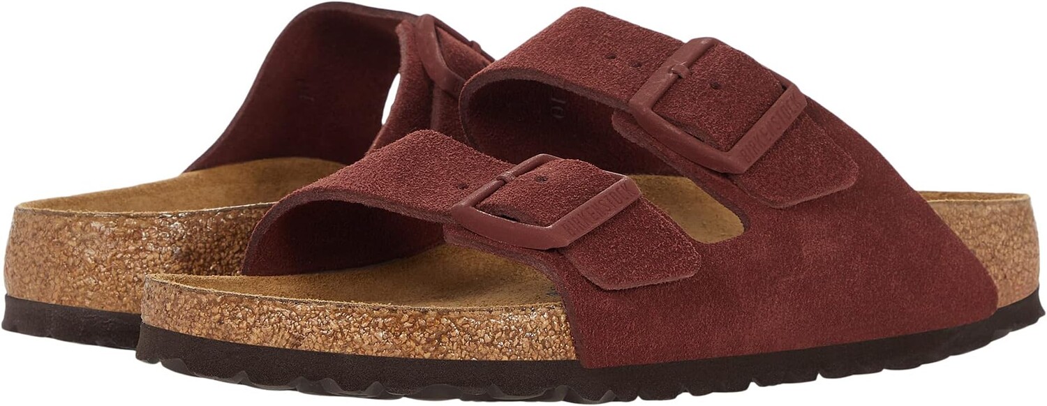 

Сандалии на плоской подошве Arizona Soft Footbed - Suede (Unisex) Birkenstock, цвет Chocolate Suede