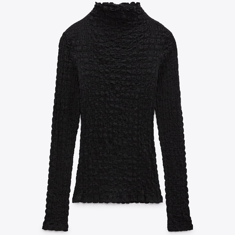 Водолазка Zara Textured, черный