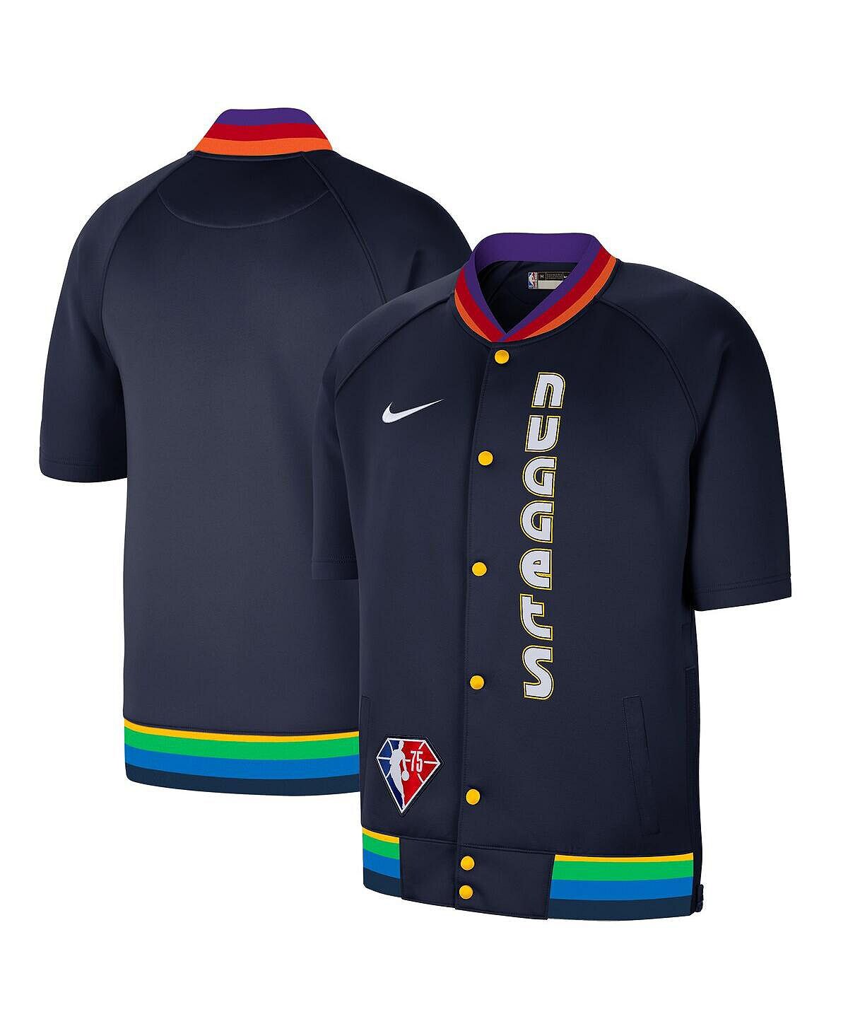 

Куртка-бомбер с коротким рукавом Nike Denver Nuggets 2021/22, темно-синий