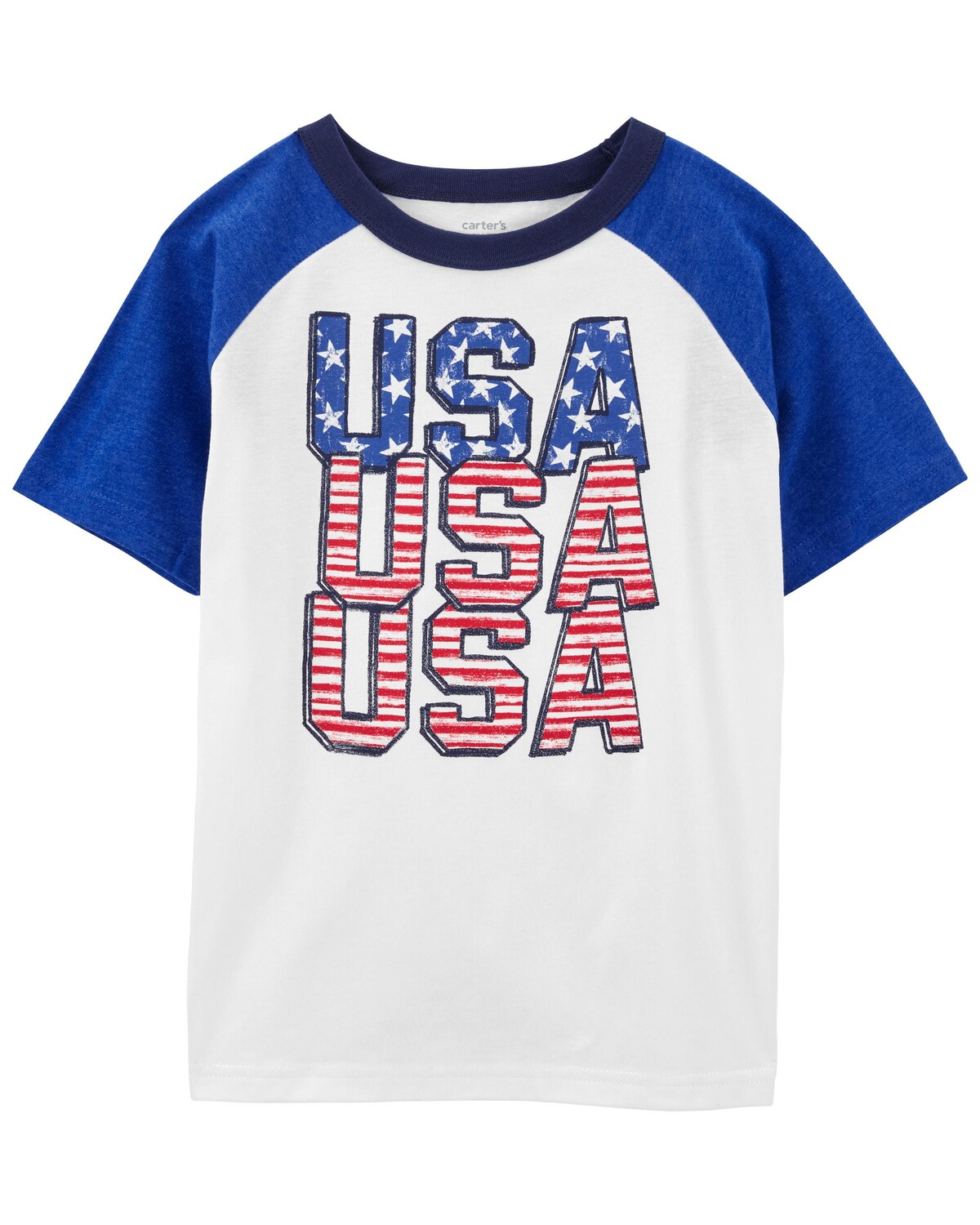 

Футболка Kid USA с регланами Carter's, синий/белый