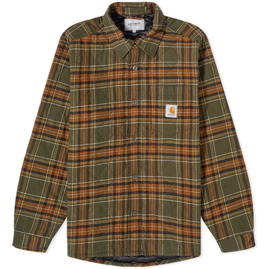 

Стеганая куртка-рубашка в клетку Carhartt WIP Wiles, зеленый/рыжий