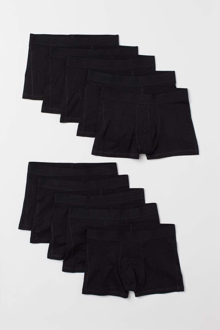 

10 хлопковых боксеров H&M, черный